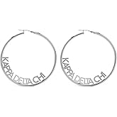 Sorority Shop Kappa Delta Chi- Hoop Silver-Plated Dainty Earrings for Women -Kappa Delta Chi Jewelry with Ideal 2" Diameter Hoops - Kappa Delta Chi Gifts