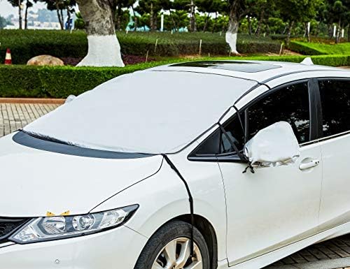 YDYL Easy Lightweight Anti-Theft Windshield Shade Sunshade Snow Shade Standards Size 57" L x 50" W for Most of Sedan,Compact SUV, Small Trucks, Mini Vans