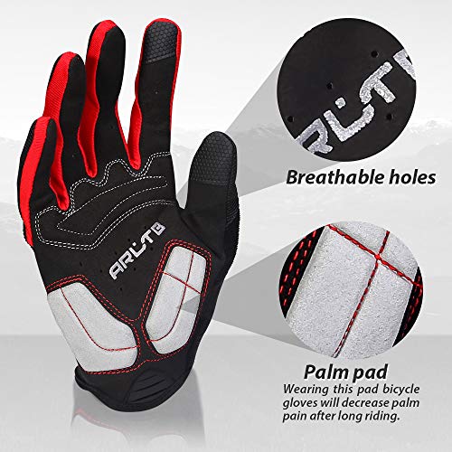 Arltb Winter Bike Gloves 3 Size 3 Colors Bicycle Cycling Biking Gloves Mitts Full Finger Pad Breathable Lightweight for Bike Riding Mountain Bike Motorcycle Free Cycle BMX Lifting Fitness Climbing