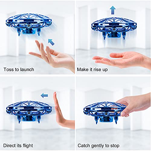 UTTORA UFO Mini Drone for Kids Adults, Flying Ball USB Charing Hands and Remote Control, Helicopter Quadcopter Infrared Toys Indoor Outdoor Gift for Boys Girls