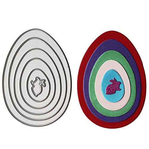 bhty235 Metal Cutting Dies Embossing Stencil Template Carbon Steel Easter Eggs Rabbit Cutting Dies Set Embossing Stencil Templates Mold Paper DIY Art Craft Scrapbook Book Card Decor