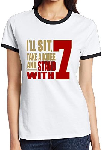 Colin Kaepernick 7 Ringer Tee Shirt For Women X-Large Black