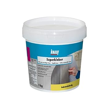 Knauf Superkleber, Dispersions-Kleber, Fliesen-Kleber 1-kg – Fliesen-Klebstoff und Flex-Klebstoff für Dusche und Bad, zur Anw