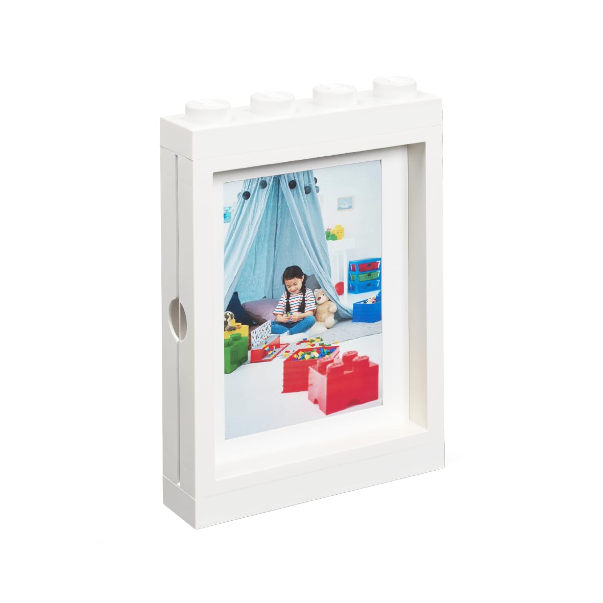 LEGO Picture Frame for Photos 10x15 cm WHITE | Stylish and Fun Photo Frame for Kids, Family and Bedroom Decor | Perfect Frame for Wall Art, Living Room Decor, Room Accessories & More