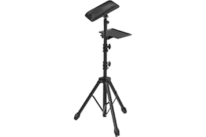 Tattoo Armrest Stand Tripod with Tray - ZHOOGE Foldable Tattoo Arm Leg Rest Stand Adjustable Height and Tilt Black Leather Pad Professional Heavy Equipment for Tattoo Studio