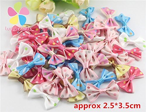 Multi option Polka Dot Organza Bows Girls Boutique Mini Hair Bow Headwear (Mixed Dot 2 24pcs)
