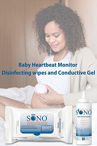 Baby Heartbeat Monitor Disinfecting wipes 20 ct pack | Kills 99.9% of Bacteria | Free Conductive Liquid