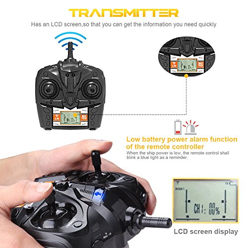Kidshome High Speed RC Boat Pool Toys Remote Control Boat 600mAh Battery LCD Display for Kids Adults Outdoor Fast Boat Racing - Thumbnail 3