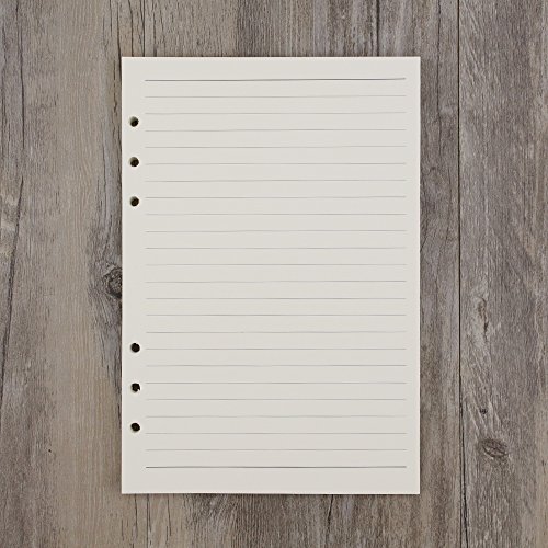 6-Ring A5 Binder/Planner Refill Paper, 6 Hole,8 1/4 x 5 5/8 Inches Refillable White Paper for Loose Leaf Binder Notebook Diary Traveler Journal Inserts, 80 Sheets/160 Pages,Lined - Thumbnail 5