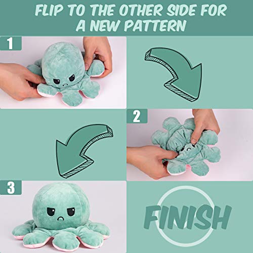 Thedttoy Reversible Octopus Plüsch Soft Toys Doppelseitige Flip Mood Reversible Octopus Plüsch Kuscheltiere Puppe… – Bild 5
