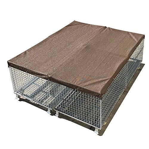 ALION HOME Sun Block Dog Run & Pet Kennel Shade Cover - Hems & Grommets(Dog Kennel not Included) (10' x 10', Mocha Brown) - Thumbnail 3