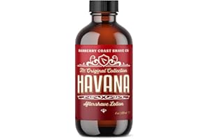 BARBERRY COAST SHAVE CO. Havana After Shave Lotion for Men - Post Shave Balm for All Skin Types - Tobacco Scented Moisturizer, Vitamin E & Cooling Menthol