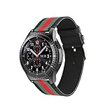Handygear Sport Band Compatible Gear S3 Frontier Classic Galaxy Watch 46mm Smart Watch, 22mm Nylon Style Leather Sports Replacement Strap Samsung Gear S3 Frontier (S3 Canvas Black)