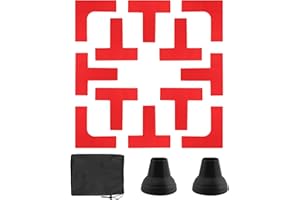 homfanseec Court Lines Marker Kit, Portable Pickleball Court Line Markers Kit, Outdoor Driveway Pickleball Court Throw Down Markers for Basketball Volleyball Badminton Training(Red)