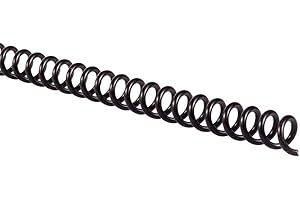 GBC Binding Spines / Spirals / Coils, 6mm, 30 Sheet Capacity, 4:1 Pitch, Color Coil, Black, 100 Pack (9665000)