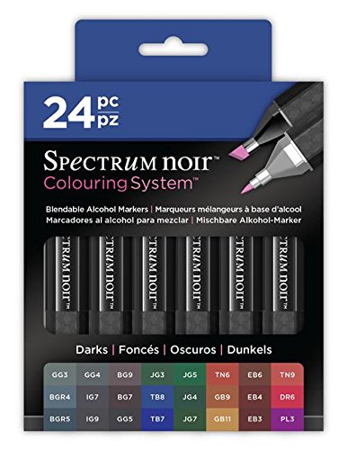 Crafter s Companion Spectrum Noir Alcohol Markers, Darks, 24 Per Package Crafter s Companion Spectrum Noir Alcohol Markers, Darks, 24 Per Package