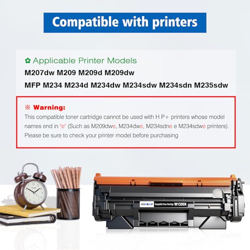 135X W1350X Toner Cartridge [with Chip] High Yield 2400 Pages Compatible for HP 135A W1350A LaserJet M207dw M209 M209d M209dw M234 M234d M234dw M234sdw M234sdn M234sdn M2235sdw Printers