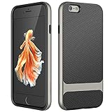 JETech Case for Apple iPhone 6s and iPhone 6, Slim Protective Cover with Shock-Absorption, Carbon Fiber Design (Grey)