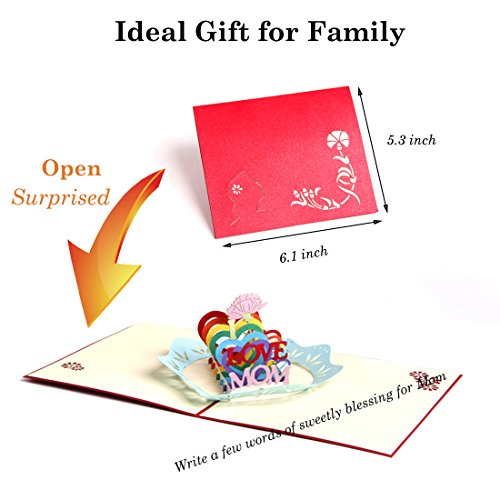 image for Alodidae Mother's Day Greeting Card, 3D Pop Up Birthday Cards, Handmad