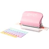 All Metal 6-Hole Punch, Paper Hole Puncher with Positioning Mark, 6-Sheet Capacity, A5 A6 A7 6 Ring Punch Round Hole Punch for Diary Planner, Personal, Agenda, Binder Refill Pages, Bookbinding DIY