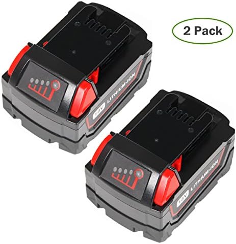 SISGAD 18V 5.0Ah Lithium-ion Replacement Battery for Milwaukee M18 48-11-1850 48-11-1852 48-11-1820 48-11-1828 48-11-10 XC Redlithium Cordless Tools Battery ( 2 Packs )