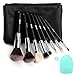 HFUN Professional Makeup Brushes Set Foundation Blush Brushes Tool Powder Bronzer Brushes Highlight Eyeliner Eyebrow Brush and Brush Cleaner and Case (8 pcs, Black)