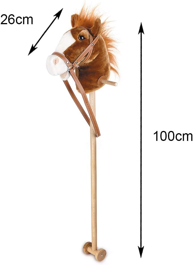 Toyrific 99 cm Hobby Horse Toy with Sounds, Strong Grip Handles and Wheels, Dark Brown - Image 5