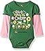 John Deere Baby Girls' Long Sleeve Bodysuit, Green, 9-12 Months