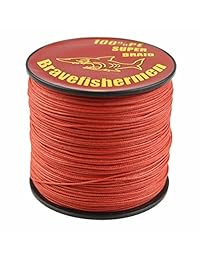Bravefishermen Super Strong PE trenzado línea de pesca 10lb to100lb Rojo