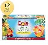 DOLE FRUIT BOWLS, Cherry Mixed Fruit in 100% Fruit Juice, 4 Ounce (12 Count (Pack of 1))