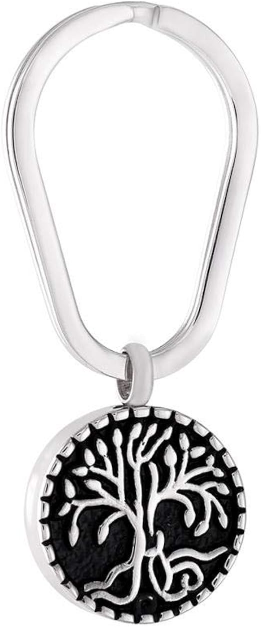 LZHLMCL Urn Keychain Stainless Steel Round Shape Cremation Keychain Of