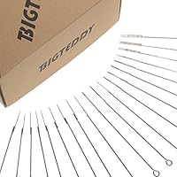 BIGTEDDY - 200pcs Assorted Disposable Sterile Tattoo Needles Kit Steel Round Liner Shader Varied Sizes Supplies