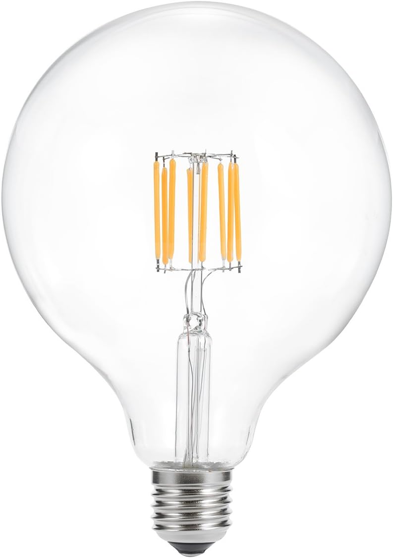Luohaoshi Vintage Dimmable 8 Watt G125 E27 Edison Screw LED Bulb, Equal to 80 Watt Incandescent Light Bulb,800lm, Warm White 2700K, 220-240V AC, 1 Pack [Energy Class A+]