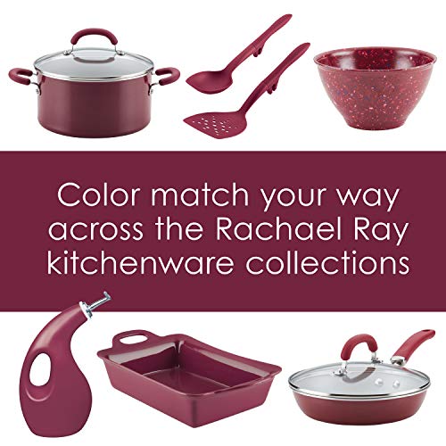 Rachael Ray 3-Piece Lazy Tool Nylon Slotted Turner Set, Burgundy