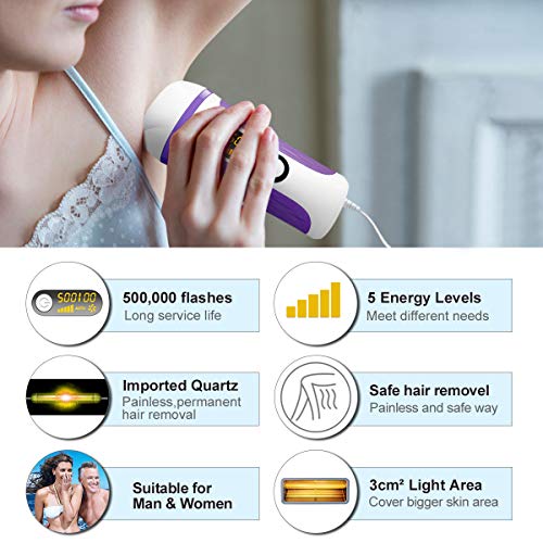 TOPLANET IPL Hair Removal for Women 500000 Flashes Permanent Body Hair Remover Home Using Auto Flash for Bikini line, Legs, Arms, Armpits Wholebody