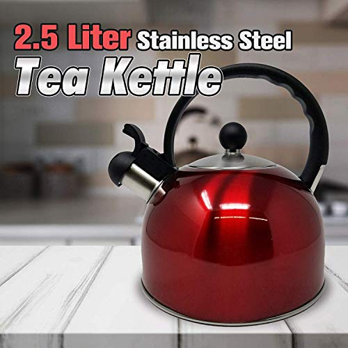 2.5 Liter Whistling Tea Kettle Modern Stainless Steel Whistling Tea