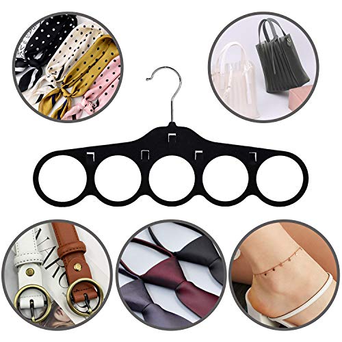 Closet Organizers Velvet Scarf Hangers of 3 pack, No Snag Closet Organization Storage Holder for Scarves, Men's Ties, Women's Shawls, Pashminas, Belts, Accessories, Clothes, Keeps Neat and Wrinkle Fre