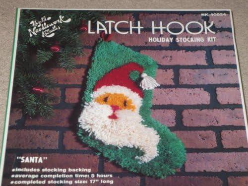 Hazel's Needlework Latch Hook Holiday Stocking Kit -- Santa Christmas Stocking ... Kit includes stocking backing Game