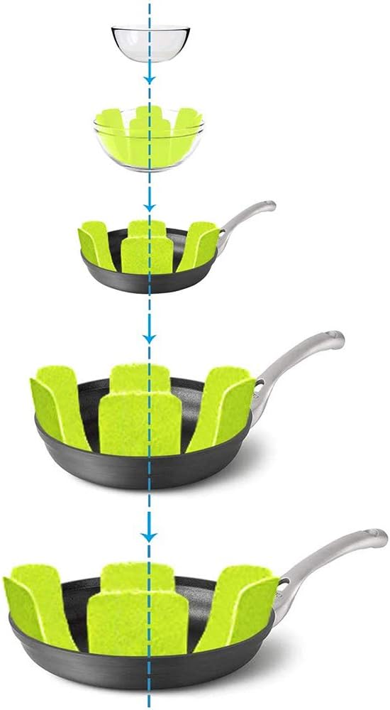 Pot and Pan Protectors, Set of 16 and 4 Different Sizes, Green Flower Pot Separation pad/Stacked pots and Pans pad/Pot partition Protection pad, Used to Protect and Separate pots and Pans - Image 3