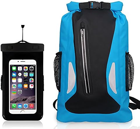 Evaline Waterproof 25L Dry Bag,Roll Top Dry Compression Sack Keeps Gear Dry for Kayaking,Beach,Rafting,Boating,Hiking,Camping and Fishing with Waterproof Phone Case