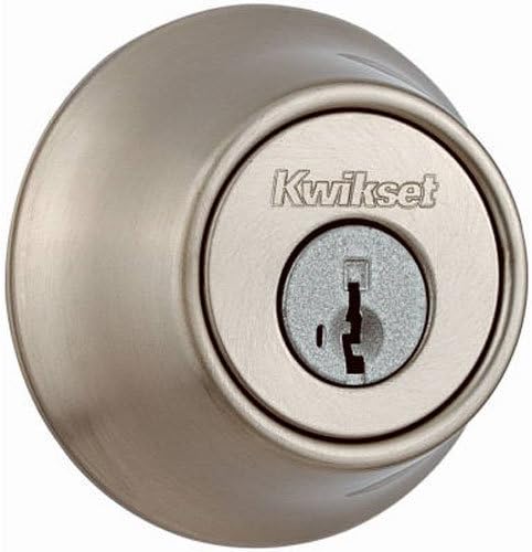 Kwikset Single Cylinder Deadbolt with SmartKey, Satin Nickel Finish by Kwikset
