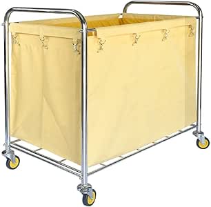 JCY Cesto Ropa con Ruedas, Cesto Tela Plegable, Carro Limpieza Limpieza