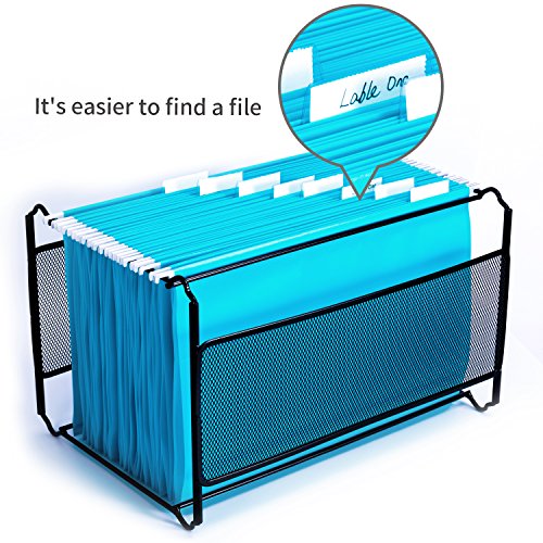Favide 60 Sets Insertable Plastic Tabs Hanging Folder Tabs for Quick Identification of Hanging Files, Easy to Read, 2 Inch Hanging File Inserts - Thumbnail 5