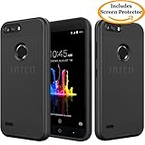 ZTE Blade Z Max Case, ZTE Sequoia Case, JATEM Brushed Metal Hybrid Dual Layer [Slim Fit] Cover + HD Screen Protector (Black/Black)