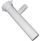 LASCO 03-4331 White Plastic Tubular 1-1/2-Inch by 8-Inch Direct Connect Branch Tailpiece with 7/8-Inch Outlet