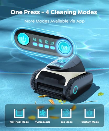 Cordless Pool Cleaner Robot with Wall Climbing, 2.5H Fast Charging, Tripe-Motor Strong Suction, C1 Pool Vacuum for Inground Pools up to 150㎡, Multi Cleaning Modes(Obsidian & Ivory)