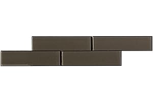 Aspect Peel and Stick Backsplash Subway Leather Matted Glass Tile Sample for Kitchen and Bathrooms (Sample)