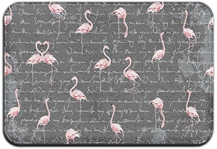 Yangaaaa Hawaii Beauty Flamingo Musical Note Pattern Outdoor Rubber Mat Front Door Mats Porch Garage Large Flow Slip Entry Carpet Standard Rug Home 23.62" 15.74"