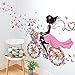 Malltop Romance Angel Butterfly Flower Fairy Princess Harmony Bedroom Backround Walls Stickers(23.62x35.43inches)