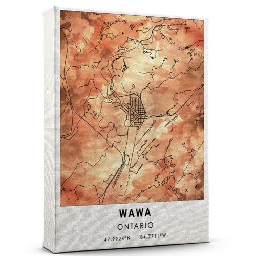 Wawa Map Poster, Ontario Map Art Poster, Map Decor